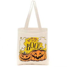 Plátenná taška na Halloween, opakovane použiteľná taška na triky alebo halloweenske párty tašky, sladké cukríkové tašky, párty