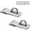 Stainless Steel Gate Lock Hasp Set 2 pcs 3 inch Silver 1