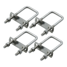 szt. śrub U-kształtnych M8 o przekroju kwadratowym, szerokość wewnętrzna 1-5/8" (40 mm), długość 100 mm z nakrętkami i podkładkami
