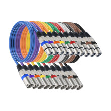 10Pcs 3Pin Kanon Cable Male to Female Balanced Microphones Cable Cord for Mixing Consoles Amplifiers 1m Length