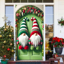 Weihnachtswichtel-Türdekoration mit roter Mütze – Geeignet für Innen- und Außentüren, Fotohintergrund, Winter-, Weihnachts- und