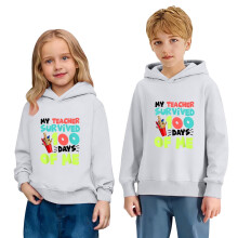 100 Days Of School Boys Girls Hooded Sweatshirt Long Sleeve Pullover 100 Days Celebration Hoodies Trendy Tops