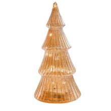 Lampada a forma di albero di Natale in vetro di cristallo da 23 cm (9 pollici) – Decorazione luminosa da tavolo, luce notturna e centrotavola