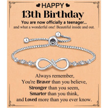 Infinity CZ Cross Bracelet, 11th 12th 13th 14th 16th Birthday Gift 5th 8th Graduation Christian Confirmation Gifts Ideas