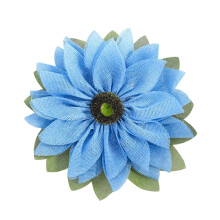 17.71in Linen Sunflower Door Decoration - Large Blue Artificial Flower Pendant - Festive Fabric Wall Hanging Home Ornament