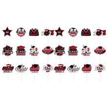24PCS Cake Decoration Set Cake Toppers Graduation Cake Accessories Cake Adornment Suitable for Graduation Parties