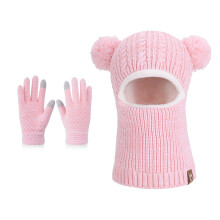 AWZXDE Winter Kids Toddler Winter Hat And Scarf Thermal Knitted Ear Warmer For Boys Girls Toddler Cold Weather 4 To 10 Years Light Pink