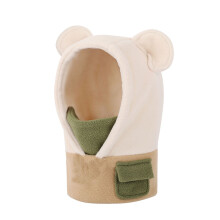Winter Kids Fleece Hat Scarf And Face Warm Thermal For Boys Girls Cold Weather Outdoor Activities Beige L