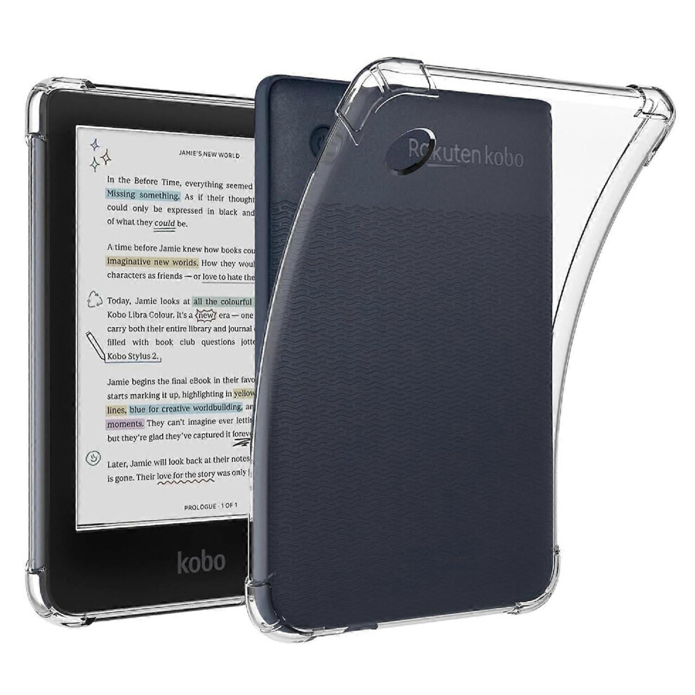 Compatible With Kobo Clara Color/Black And Protective Case Four-Corner Shockproof Transparent Tablet Tpu Protective Case White 9340959208760