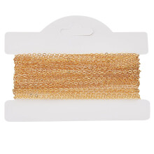 5M 2.1mm 18K Gold Plated Brass Flat Cable Chain for DIY Jewelry Making – Compatible with Jewelry Findings