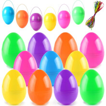 24Pcs Fillable Easter Eggs (3.5”) – Empty Plastic Eggs for Candy, Surprises, Basket Stuffers & Hanging Decor – Compatible with Easter Egg Hunt