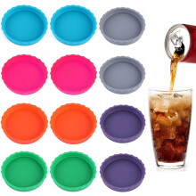 Pekkaxy 12-Pack Silicone Soda Can Lids, 6 Colors, BPA-Free, Washable, Reusable – Compatible with Standard Cans