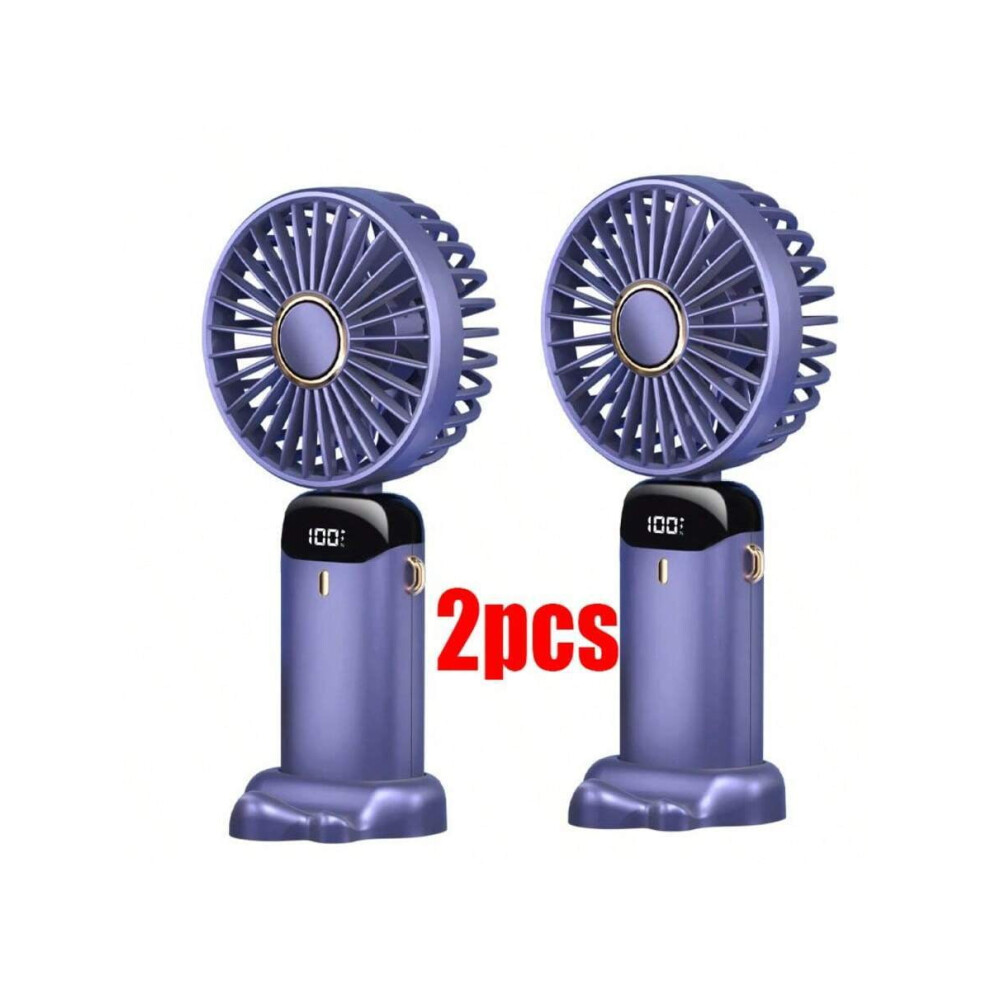 5000Mah Handheld Mini Fan Foldable Portable Neck Hanging Fans 5 Speed Usb Rechargeable Fan With Phone Stand And Display Screen Mobile Folding 9353595596542