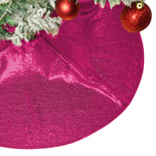 Jupe de sapin de Noël pailletée de 61 cm (24 po) – Tapis de sapin vintage pour décoration de Noël intérieure, compatible avec les sapins