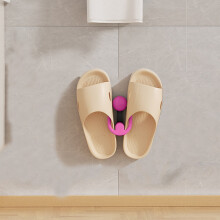 Bathroom Slipper Rack with Suction Cups No Drill Wall Mounted Drying Hooks for Wet Shoes Shower Storage