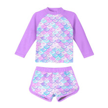 AWZXDE Swimsuit For Girls Cute Two Piece Split Swimwear Set Adorable Baby Swimming Outfit For Toddlers And Big Kids Purple