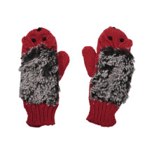 Gebreide egelhandschoenen voor meisjes, warme acryl winterhandschoenen