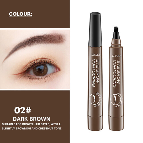 4-Point Eyebrow Pen with Micro-Fork Tip – Waterproof, Stain-Resistant, Long-Lasting, Natural-Looking Brows