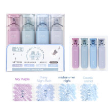 4-piece Glitter Highlighter Pen Set,Colorful Marking Tool for Study and Office,Home and Workspace Stationery Accessory