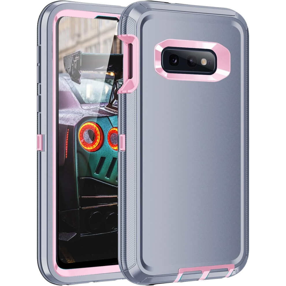 Shockproof, Dropproof, Dustproof 3-Layer Case For Samsung Galaxy S10e Â Compatible With Galaxy S10e Grey/Pink 9353595596603
