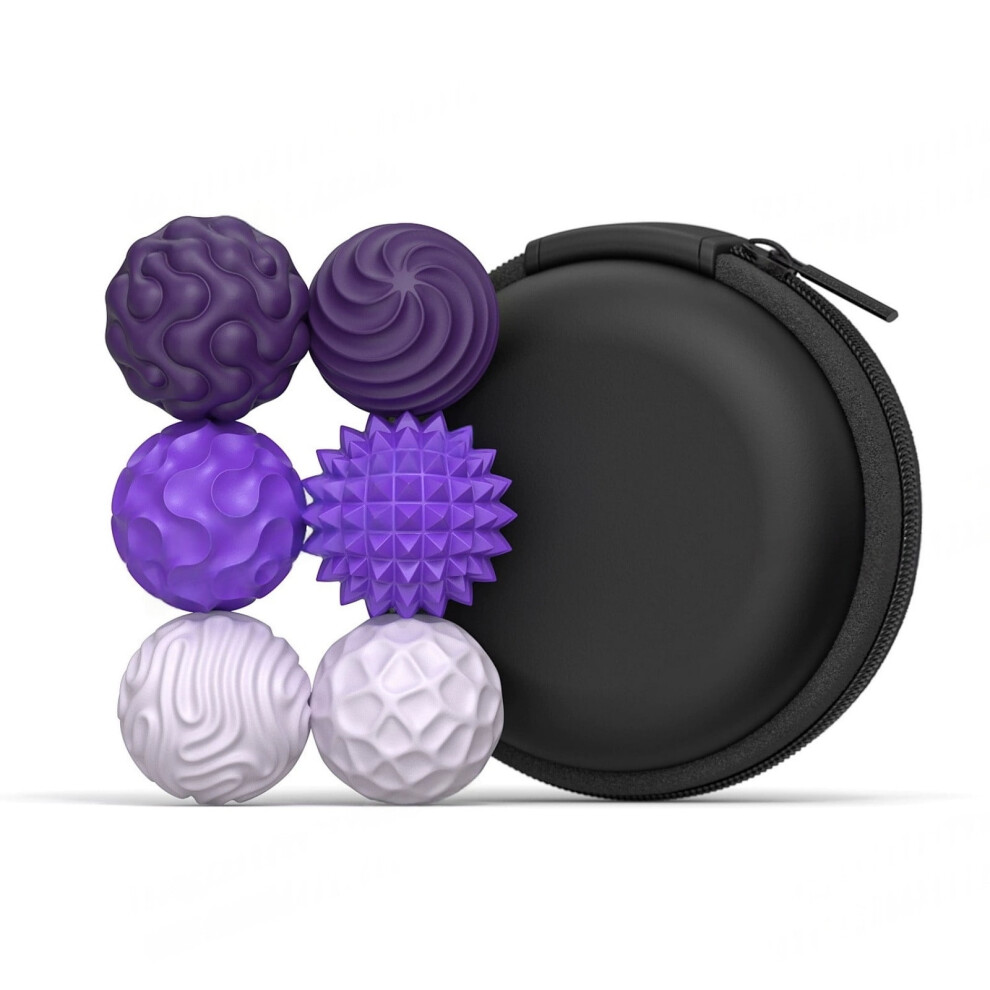 6 Piece Massage Hand & Stress With Carrying Textured For Muscle Trigger Point Release And Hand Exercise