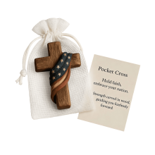 Pocket Prayer Cross Wooden with Inspirational Card and