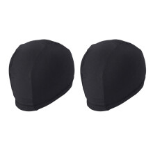 Women's Swim Caps Black Polyester UV Protection 2-Pack