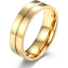 Men's Ring Stainless Steel Gold/Silver Wedding Bands Ring for Men Women size 6-11