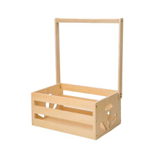 Panier de rangement en bois pour vêtements de bébé, montage facile, longue poignée, cadeau fait main pour les nouveaux parents