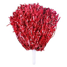 Pompons de líder de torcida com alças – PET metálico, pacote com 1 unidade
