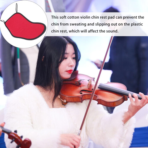 Violin Chin Rest Cover Red 1 Piece