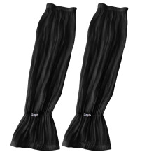 Sports Arm Cover for Women - Breathable Stretchy Arm Sleeve with Lace Pearl Ribbon Silk, Fashionable Sun & Cool Comfort Black