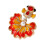Fiskebrosje i legering og strass, 4,5x5,5 cm 1