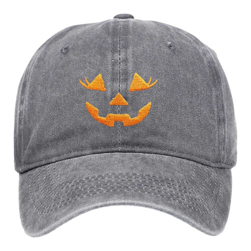 Halloween-baseballcaps i bomull, grå, med snapback