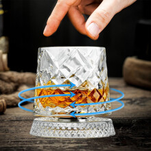 Crystal Whiskey Glass Rotatable Clear 1 Piece