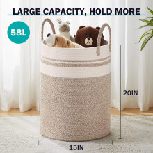Wasmand van geweven touw, 58 liter