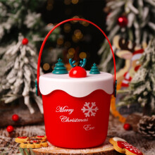 Boîtes cadeaux de Noël avec poignée, seaux de Noël portables pour bonbons et décorations de fête (compatibles avec F)