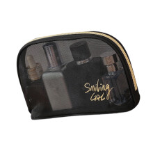 Trousse de maquillage de voyage transparente avec structure carrée, compartiments en maille, organisateurs de cosmétiques, solution de rangement