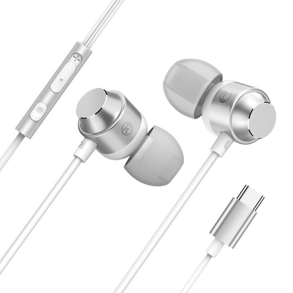 Type-C Usb-C In-Ear Earphone Headset Headphone Earbuds Wth Wire-Controlled Mic Black/Gold 9496895196422