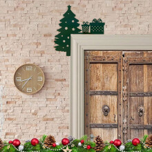 Décoration de porte de Noël – Arbre sculpté pour porte d'entrée, fenêtres, murs ; décoration de Noël à faire soi-même, compatible avec