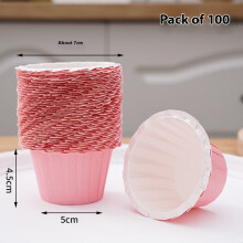 Pink Paper Muffin Liners Disposable 100 pcs