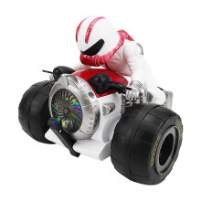 Stunt Motorcycle Toy, 360 Rotating Tricycle with LED Lights & Robotic Design – Battery Powered, Durable Plastic, 18.5x18x14cm