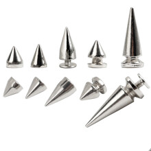 Zilverkleurige kegelvormige spikes met schroefsluiting voor doe-het-zelf decoratieprojecten en kunstprojecten (100 stuks)