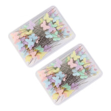 Quilting Pin Sewing Pins Butterfly Head Plastic 2 Boxes 0.12X0.51X2.76In