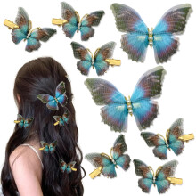 8 stuks strass vlinderhaarclips met beweegbare vleugels, glinsterende kawaii haarspeldjes met klauwen voor tieners en meisjes – geschikt voor alle