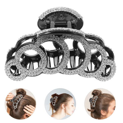 Fermaglio per capelli in resina con strass – Nero o Bianco
