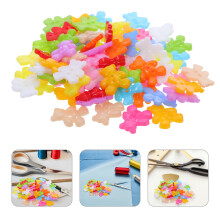 Conjunto de 100 botões de plástico em formato de urso, em cores sortidas, para costura, confecção de roupas e projetos de artesanato.