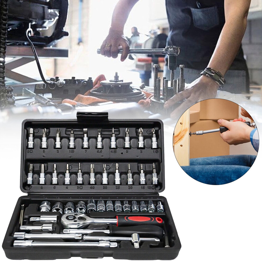 Upgrade Compact Screwdriver & Socket Set With Storage Case Â Metric, Compatible With Car Repair 9329345312601
