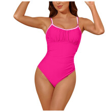 Women's one-piece tummy control swimsuit with ruched