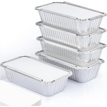 Formas de alumínio para pão com tampas, 7,8 x 4,3 x 2 polegadas, pacote com 55 unidades.